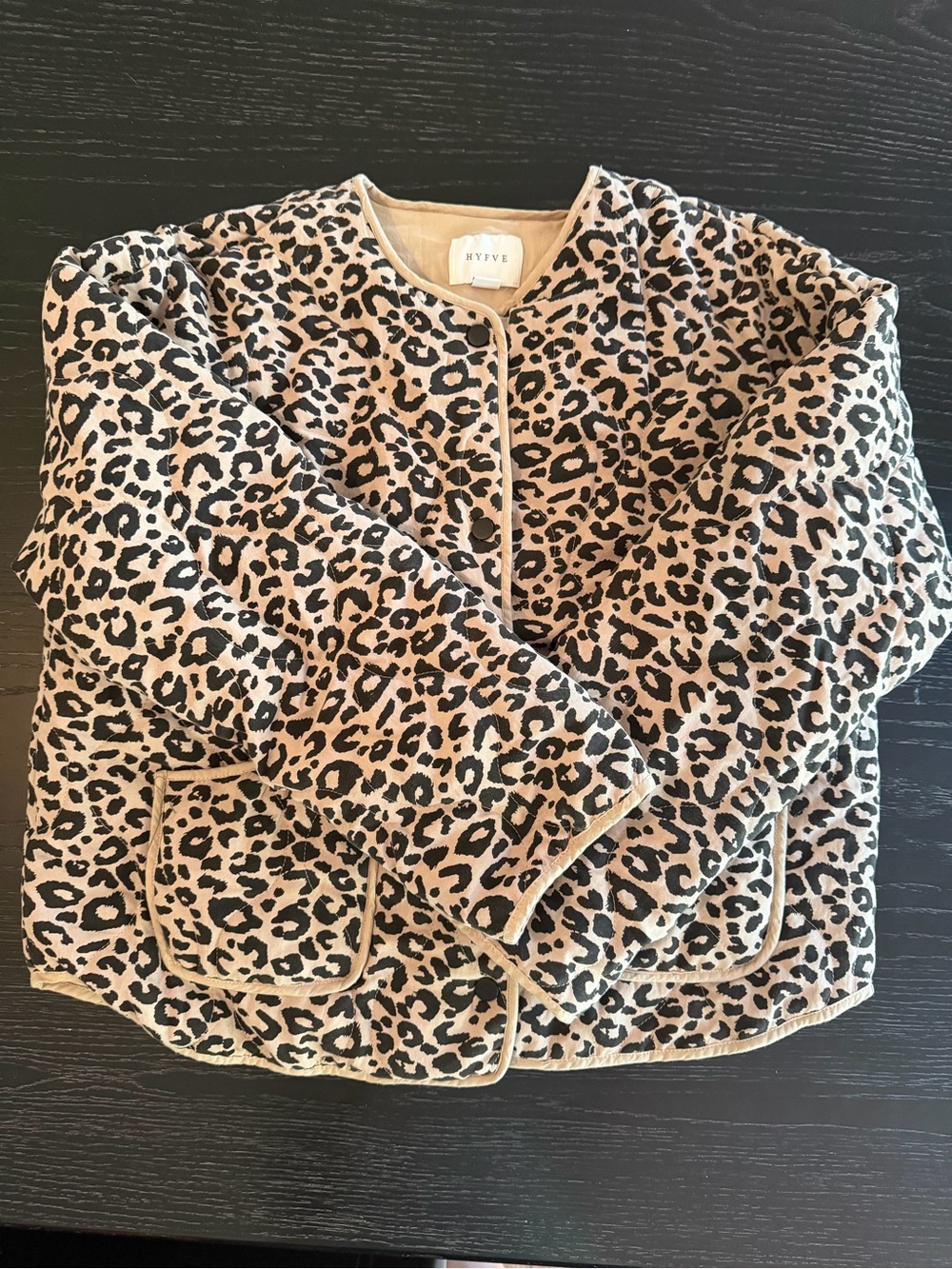HYFVE quilted jacket M leopard print light like new